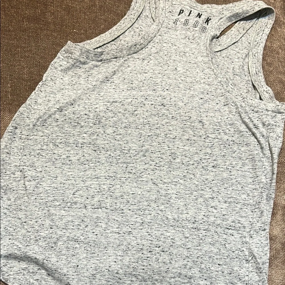 Victoria’s Secret PINK Racerback Tank Top, Gray, Size Small